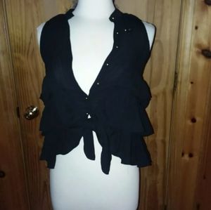 Guess Lou Angelo Kids Blouse Size L 14 Black .